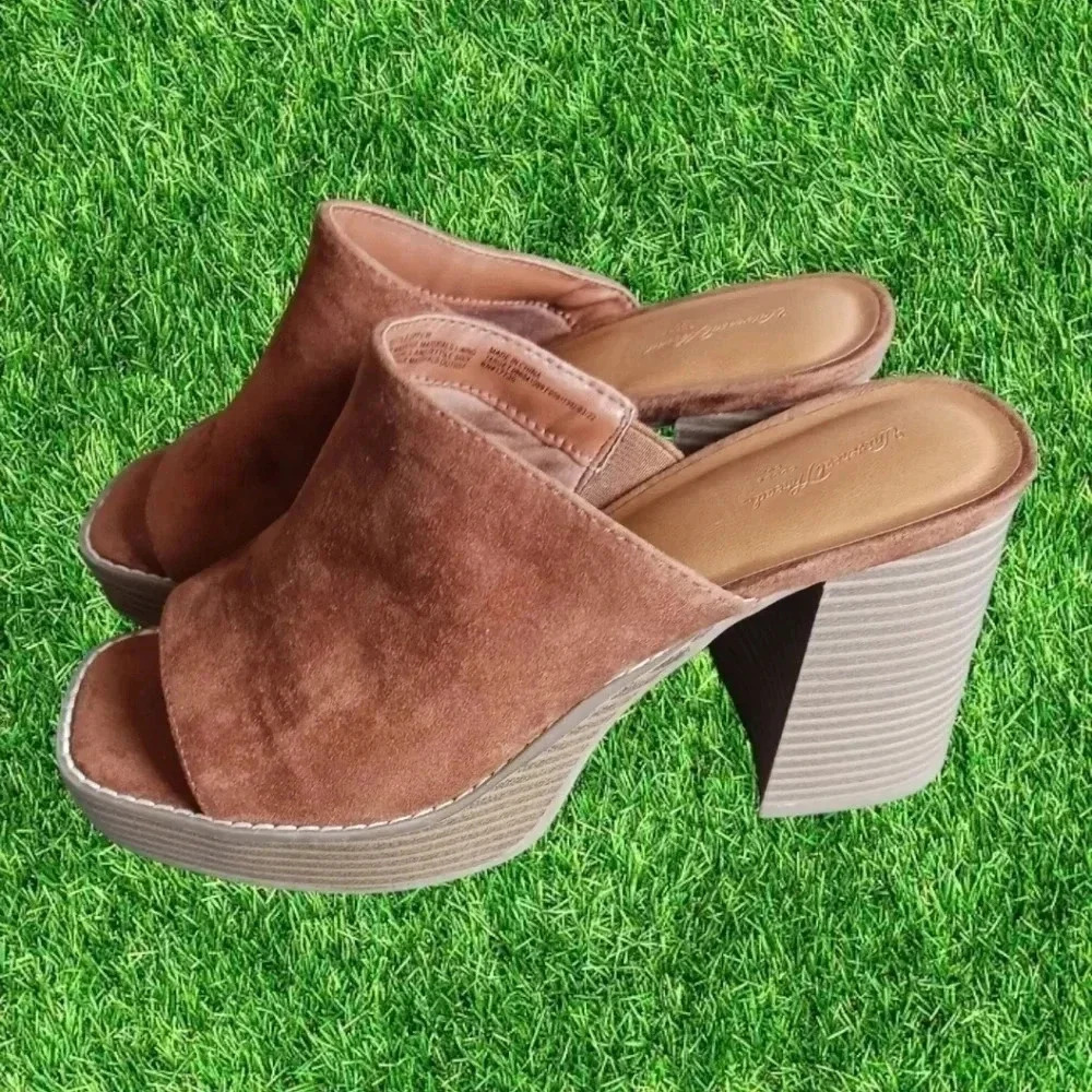 Universal Thread Platform Heels Mules Slip On Siz… - image 8